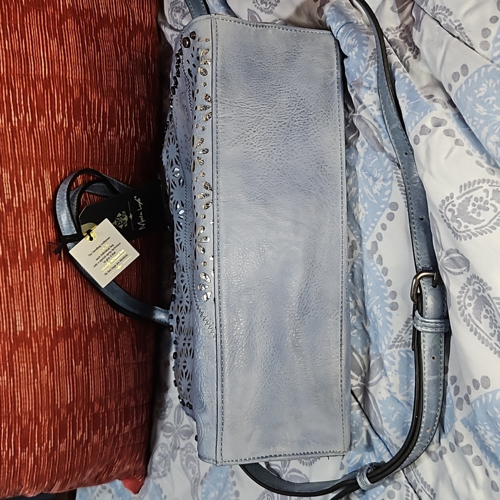 Moda Luxe NWT Artesian Collection large shoulder/crossbody/ tote.Blue-Valerie - Picture 10 of 10